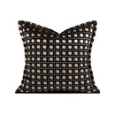 Axyaa Velvet Black Gold Pillow for Luxury Living Room, Sofa, Bedhead