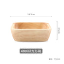 Axyaa Japanese Oak Square Wooden Bowl for Fruit Salad, Desserts, and Snacks