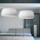 Axyaa Pleated Fabric E27 LED Pendant Lights: Minimalist Nordic Chandelier for Indoor Living Room Lighting