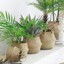 Axyaa Seagrass Rattan Basket: Toy & Flowerpot Organizer, Hanging Storage Bin