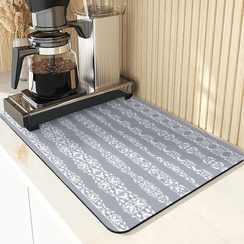 Axyaa Stripe Print Kitchen Drying Mat - Stylish & Absorbent Bar Decoration and Mouse Pad