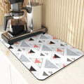 Axyaa Polygon Pattern Cup Mat Set - Absorbent Diatomaceous Earth Coasters