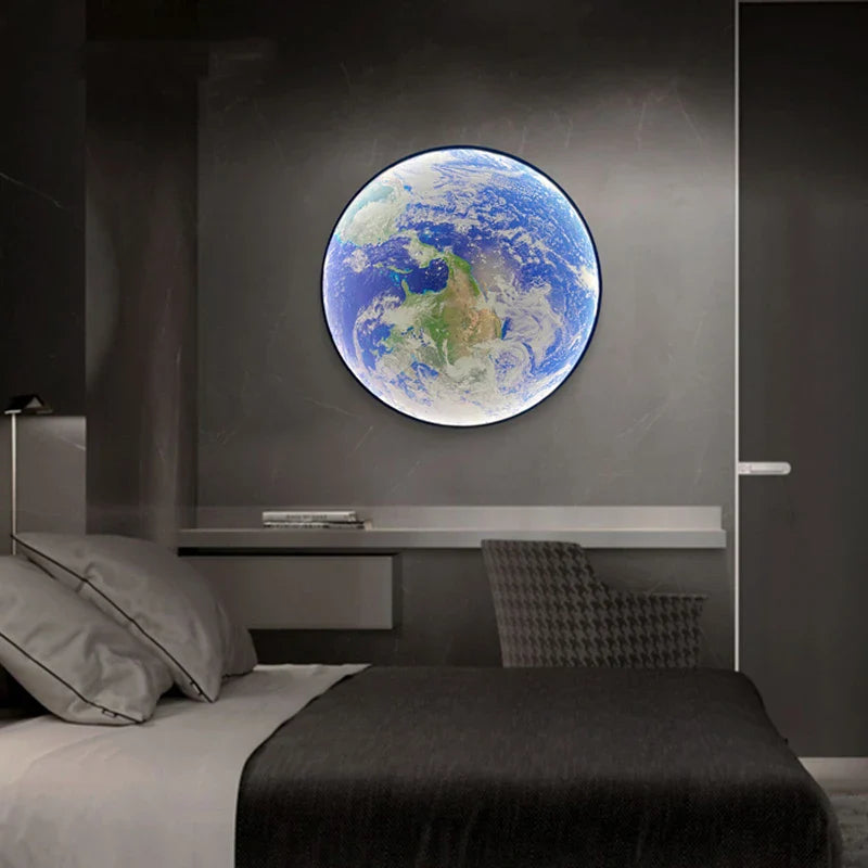 LED Moon Wall Lamp by Axyaa: Luxe Living Room Bedroom Balcony Art Light