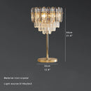 Axyaa Crystal Table Lamp 3000K E14 Bulb for Bedside Office Decoration