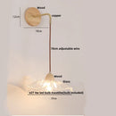 Axyaa Clear Glass LED Wall Lights with Wood Pull Chain Switch