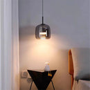 Nordic Glass Pendant Light LED Mini Copper for Bedroom Beside Table - Axyaa Brand