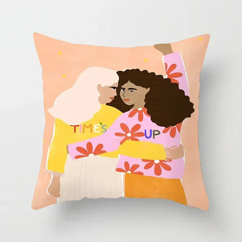 Axyaa Women Flower Oil Painting Decorative Pillowcase for Home Sofa Decor