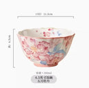 Axyaa Chinese Ceramic Rice Bowls Set - High-End Tableware and Beautiful Small Bowls