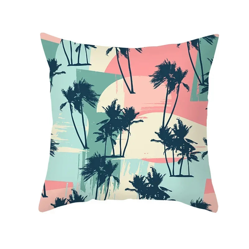 Axyaa Tropical Plant Pillowcase 45*45cm Decor for Home Office Car