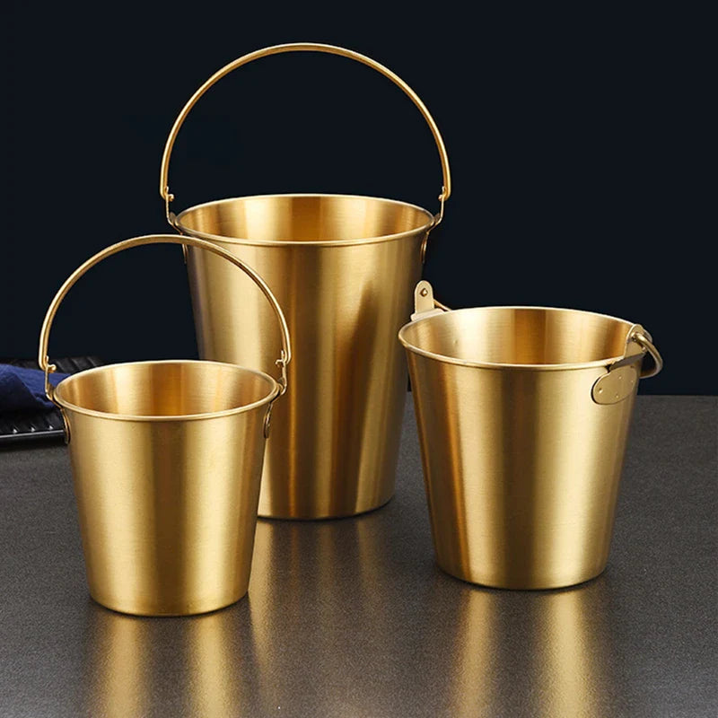 Axyaa Stainless Steel Ice Bucket with Handle for Bar Party - 0.7L