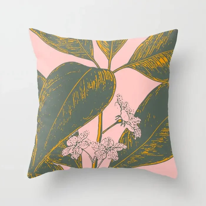 Axyaa Geometric Sunset Rainbow Pink Pillowcase