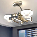 Axyaa Kids' Room Ceiling Fan with Bladeless LED Light Fixture and Remote Control