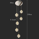 Axyaa Crystal Chandelier Stair Pendant - Modern Living Room Lighting