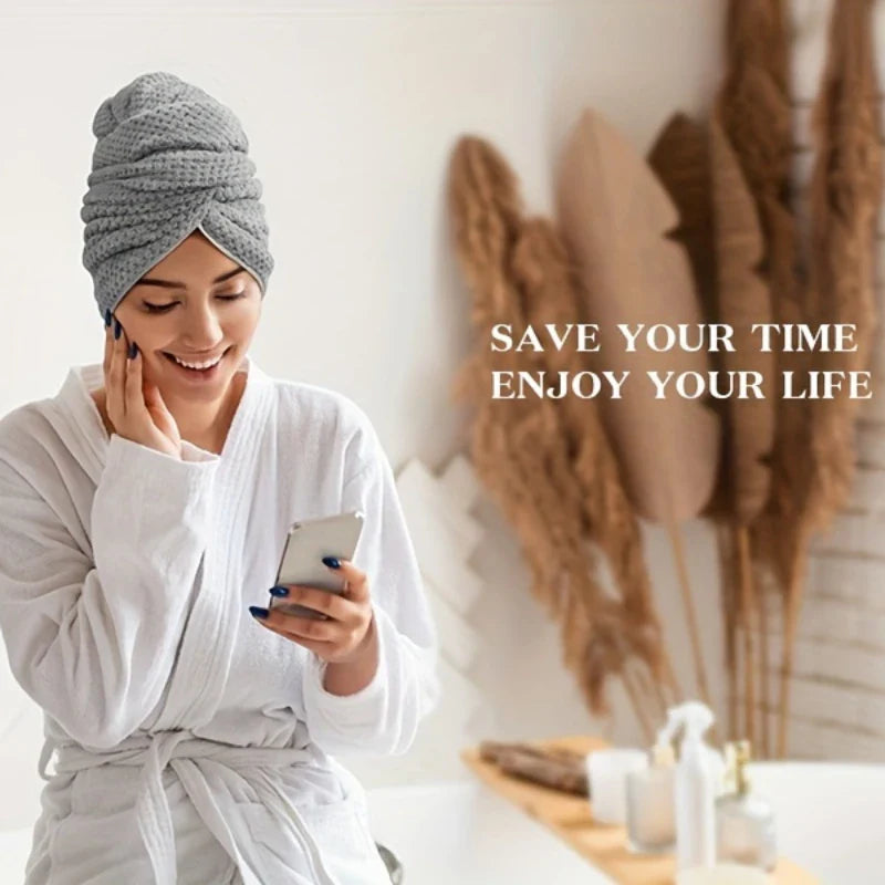 Axyaa Pink Large Hair Towel Wrap for Fast Drying Women's Hair