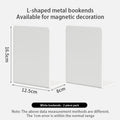 Axyaa White Metal Book Ends: Stylish Book Dividers for Shelves, Home Office