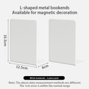 Axyaa White Metal Book Ends: Stylish Book Dividers for Shelves, Home Office