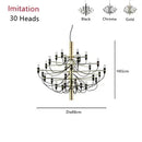 Axyaa 50-Head Gold Silver LED Chandelier for Living Room Bedroom Kitchen