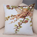 Axyaa Flower Girl Cushion Set - Fairy Tale Decor for Living Room, Bedroom Sofa