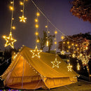 Solar Star Moon Fairy Light Garland by Axyaa - Waterproof Outdoor Christmas Garden Decor