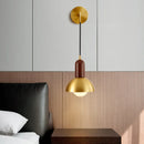 Axyaa Modern Wood Copper LED Wall Sconce for Living Room & Bathroom