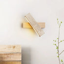 Axyaa Rotatable Wood Stone Wall Lamp Modern Nordic Bedroom Decor Lighting