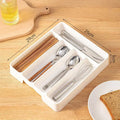 Axyaa Kitchen Cutlery Organizer Drawer Tray Divider - Easy Clean, 5 Compartments