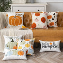 Axyaa Halloween Pumpkin Embroidered Pillow Cover Set for Home Decor