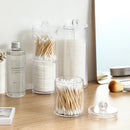Axyaa Bamboo-Lidded Bathroom Organization Set for Powder Puffs, Cotton Swabs, Medicine Bottles