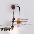 Axyaa LED Wall Lights Nordic Modern Pull Chain Yellow Travertine Stone Bedside Lamp