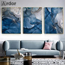 Blue Marble Abstract Canvas Art Print by Axyaa - Modern Nordic Wall Decor