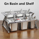 Axya Stainless Steel Buffet Pan Set with Rack and Shelf