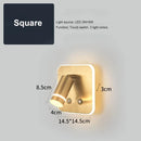 Axyaa USB Interface Dimmable LED Wall Lamp With Switches, Modern Metal Body & Acrylic Lampshade