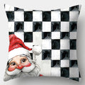 Axyaa Christmas Pillow Cover Set - Festive Santa Claus Snowman Plaid Print