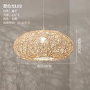 Axyaa Wicker Chandelier Ceiling Light - Vintage Rattan Pendant Lamp