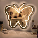 Axyaa Butterfly Neon Sign Makeup Mirror Lamp - USB Operated, Wall Decorative Lighting