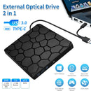 Axyaa USB 3.0 Type C External DVD CD Player RW Writer - Portable Optical Drive