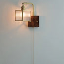 Axyaa Rotatable Brass LED Wall Light Nordic Modern Stair Fixture Blue Glass