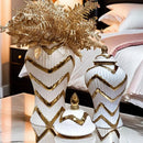 Axyaa Ceramic Vase Jar Home Decor Electroplated Gold Soft Decoration Storage
