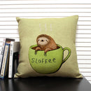 Axyaa Cartoon Animal Print 45x45cm Linen Cushion Cover - Sofa, Car, Chair Pillow Case