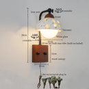 Axyaa Terrazzo Glass LED Wall Lamps Pull Chain Switch Wabi Sabi Mirror Light