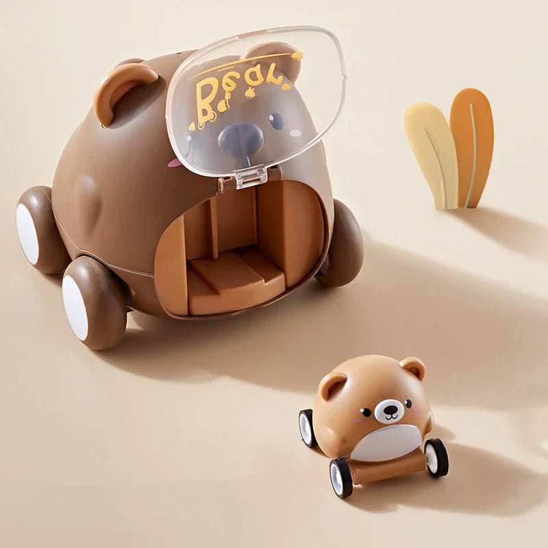 Axya Cartoon Animal Catapult Car: Educational Montessori Toy for Kids