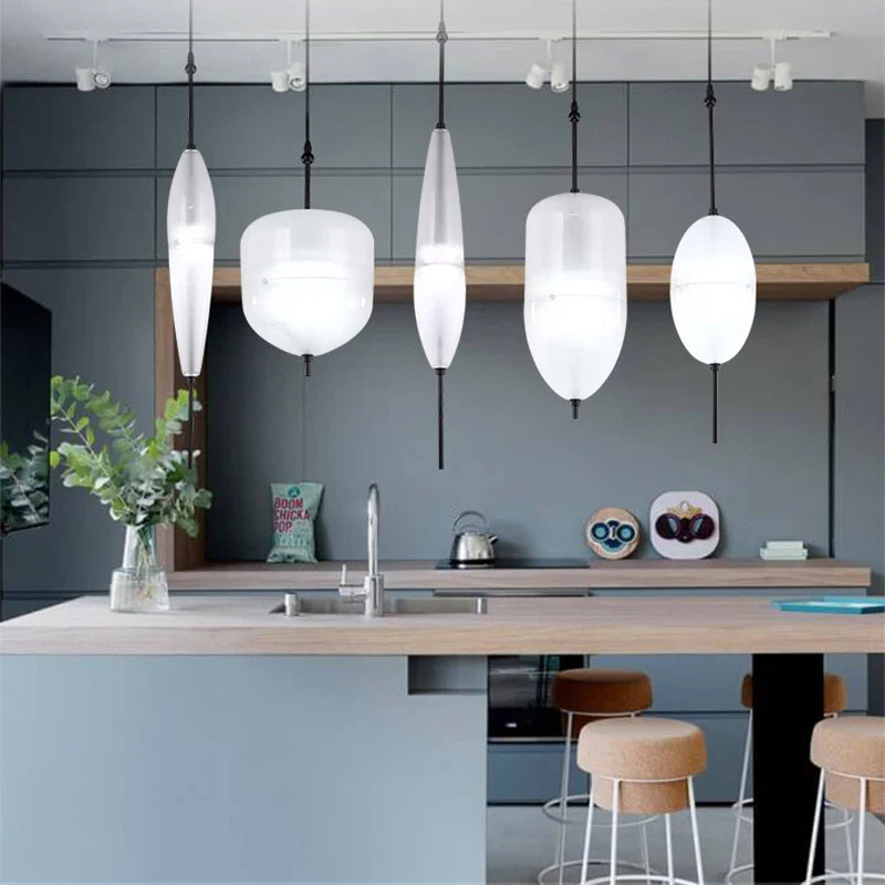Axyaa Night Flow Blue Glass Teardrop Pendant Light - Italian Design Replica