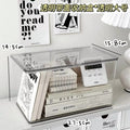 Acrylic Desk Stationery Organizer by Axyaa: Clear Desktop Storage Box for School Supplies
