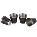 Axyaa Stainless Steel Wine Cups Set with Leather Case, Outdoor Camping Shot Hip Flask