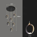 Axyaa Crystal Chandelier Stair Pendant Living Room Lighting Modern Interior Pendant Lights
