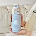 Axyaa Cartoon Vacuum Insulated Stainless Steel Water Bottle with Double Drinking Straw Cup