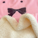Axyaa Cartoon Bowknot Coral Fleece Blanket: Thick, Warm for Bed, Sofa, Nap