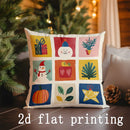 Axyaa Christmas Pillow Covers for Sofa, Bedroom, Car - Assorted Prints Pattern Pillows