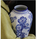 Axyaa Blue and White Porcelain High-End Ceramic Vase | Large-Sized Home Décor