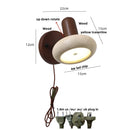 Axyaa Up Down Rotate LED Wall Light - Pull Chain Switch Wood Home Decor Lamp